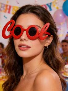 1副节日派对服装眼镜，红色酷炫生日趣味眼镜，庆祝嘉年华拍照道具派对用品 - 多色 - 查看 3