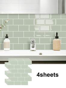 WoStick 4Sheeets/10Sheets 3D Glossy Subway Peel And Stick Tiles, Self-Adhesive Waterproof Wall Stickers For Kitchen Backsplash - Multicolor - View 25