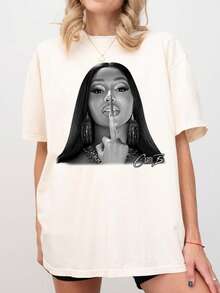 CardiB Inspired Little Miss Drama Tour 2026 Shirt Vintage Rap Concert Tee Am I The Drama Fans Gift Unisex ComfortColors - trắng - Xem 1