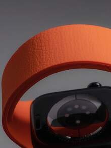 1条时尚休闲硅胶表带，男女通用，适用于38mm、40mm、41mm、42mm、44mm、45mm、46mm、49mm的Series 11、SE3、10、9、8、7、6、5、4、3、2、1、Ultra 3/2/1等型号。 - 橘色 - 查看 11