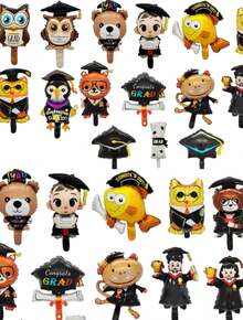 Paquete de 10 Hermosos globos de graduación tanto para caballero como para dama, con figuras hermosas muy divertidas, graduación, graduado, globo de graduación, fiesta de graduación, decoración para graduación, graduada, graduado, - Ver 3