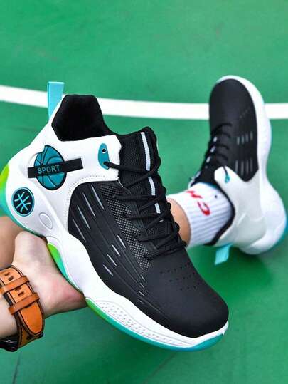 Zapatillas de Baloncesto Altas para Jóvenes Hombres: Estilo Urbano y Moderno, Transpirables, Antideslizantes, Resistentes al Desgaste y Amortiguadoras – Ideales para Escuela Secundaria, Piso de Cemento y Actividades al Aire Libre