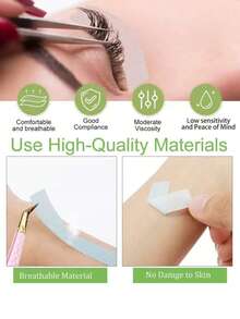 6pcs Eye Shadow Tape, Eye Shadow & Eyeliner Pen Auxiliary Tools, Eye Makeup Auxiliary Tools, Eye Makeup Setting Cream, Eye Makeup Protection Tape, Professional Eyelash Tape, Adhesive Cloth Eyelash Tape, Breathable Micropore Cloth Eyelash Grafting Tape, Eyelash Lifting Tape, Breathable Hypoallergenic Eyelash Isolation Film - Multicolor - View 3