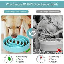 Slow Feeder Large Dog Bowl - Non Slip Maze Puzzle Bowl For Medium Dogs - Blue - Lớn - Xem 6