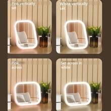 LED Makeup Mirror With Front Lights, 3 Lighting Modes, Rechargeable Vanity Mirror With Battery, Storage Base Design, Touch Control, Foldable Portable Makeup Mirror, Lighting Cosmetic Mirror, Suitable For Student Dorm Daily Use - 彩色 - 查看 6