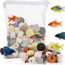 1 Lb (420g) Aquarium Ceramic Rings Filter Media, Aquarium Filter Material, Bacteria Filter Material, Turtle Tank Water Purification Material, Aquarium Biological Filter Media, Ceramic Rings, Activated Carbon, Bio Balls, Freshwater And Saltwater Biological Filter Media, Suitable For Koi Pond And Aquarium (With Mesh Bag) - View 1