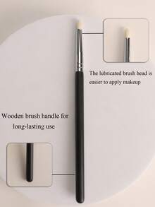 1支山羊毛眼影刷，妆效自然无痕，电镀铜管，高端眼部细节刷 - 黑色 - 查看 4