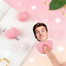 1个定制亚克力挤压玩具钥匙扣，可个性化定制人像照片，新奇的臀部挤压减压钥匙扣，送给家人、朋友的独特礼物，生日、情人节礼物 - 彩色 - 查看 4