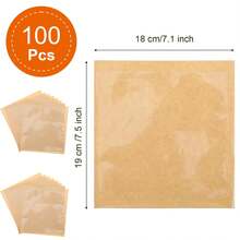 100pcs/Pack Window Heat Seal Cookie Packaging Bags, 7.1"X7.5" Baking Snack Bags Grease-Proof Kraft Paper Bags With Window, Suitable For Gifts, Donuts, Bread, Sandwiches - Multicolor - View 3