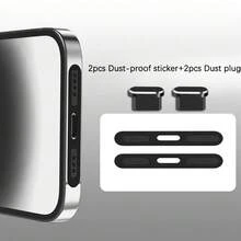 4pcs/Set Phone Dust Plug Set With USB-C Dust Plug, Suitable Compatible With Iphone, Type-C Phones, 15-17 Series - Multicolor - View 2