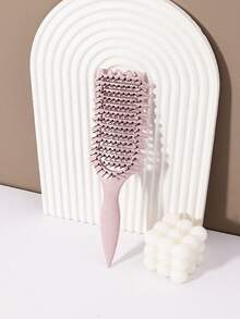 Lockborste - Ihålig kam med nylonborst och ABS-handtag, lämplig för alla hårtyper, skapar lockiga frisyrer och håller stylingen - Multifärgad - Visa 4