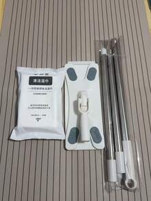 1 件日式一次性除尘拖把，带可拆卸静电除尘布，柔软除尘纸拖把，带铁杆手柄 - 灰色 - 查看 16