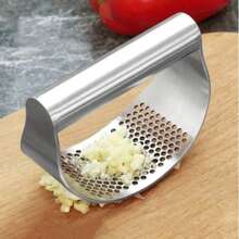 1pc Stainless Steel Garlic Press, Manual Garlic Mincer Easily Crushes Garlic (1pc, Silver) - Silver - View 1