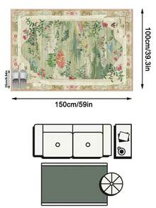1件现代创意油画田园风格 - 清新自然风景，花草树木，柔软仿羊毛地毯，适用于浴室、厨房、玄关、走廊、床边、客厅、卧室，可机洗，家居装饰 - 彩色 - 查看 13