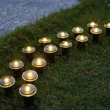 30Pcs Solar LED Pathway Lights Outdoor, 32Ft/10M,8 Modes, Solar Garden Lights Waterproof, Multi Color Landscape Stake Lights, In-Ground Yard Lawn Walkway Lights For Patio Backyard Camping Party Garden Decorr - ánh sáng ấm áp - Xem 13