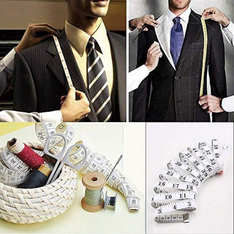 EDCUEBE7 1/20卷软尺，缝纫裁缝尺，1.5米/60英寸 - 隨機色(鐵片款) - 查看 4