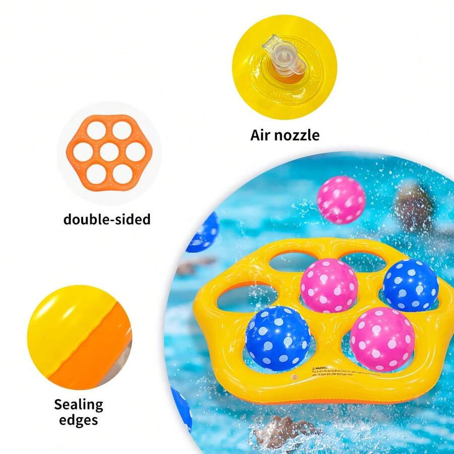 1 Set Inflatable Game & Pool Toys, Adult Family Inflatable Water Yard Game - Floating Swimming Pool Game & Outdoor Backyard Activity Set - Hexagonal Water Toys - View 1