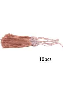 Marcapáginas de borla de seda con bucle de cuerda de 2 pulgadas y pequeño nudo chino, adecuado para la fabricación de joyas, recuerdos, marcapáginas, accesorios de manualidades DIY hechas a mano (polvo de pelado) - Rosa vieja - Ver 6