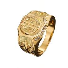 1pc Personalized Creative Old Money Design White Cubic Zirconia Inlaid Wedding Ring, Suitable For Proposal, Engagement, Gift, Business Reception - Gold - View 2