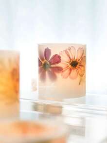 KANOVINO 1个空心内燃杯模具，手工蜡烛DIY制作模具，花卉蜡烛制作模具，亚克力蜡烛制作模具。成品尺寸：7.5 * 7.5厘米。注意：出售模具 - A-白色 - 查看 2