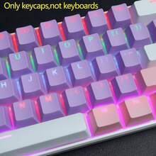 ABS Material, OEM Height, Purple, Pink And White Dual-Color Injection Molding Keycaps With Transparent Characters. Suitable For MX Switches. 6.25U Spacebar Size. Includes Keycaps Only, No Keyboard Body. Comes With Keycap Puller Tool. - View 8