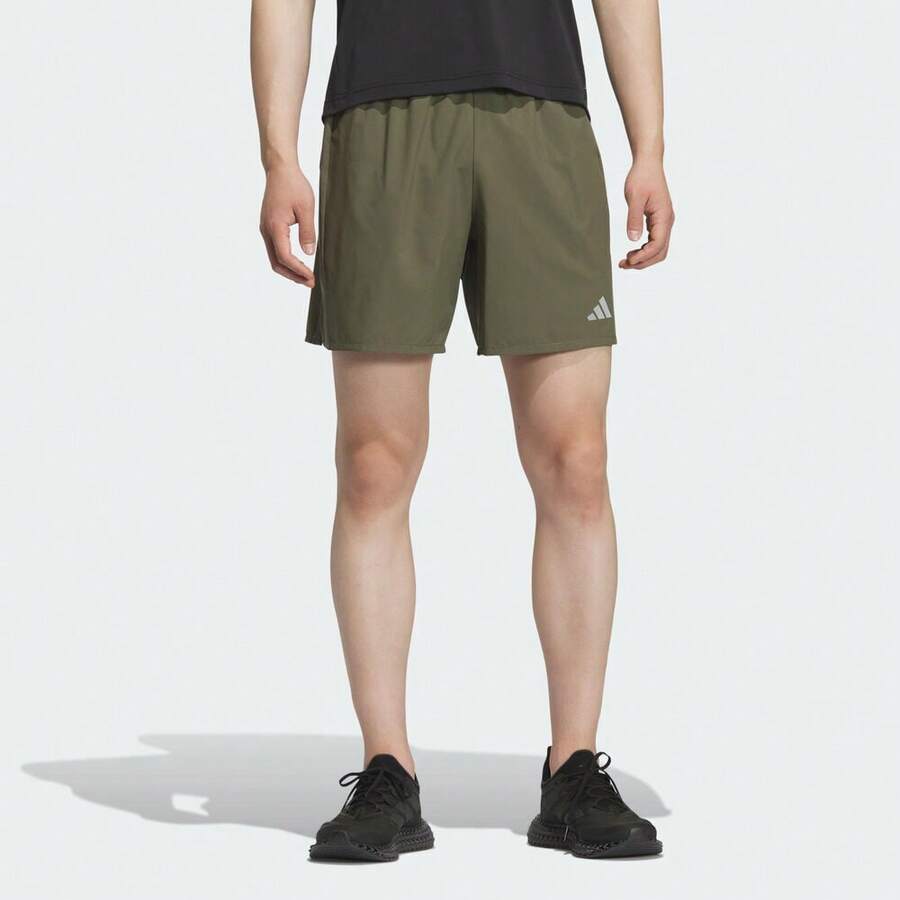Adidas 男士 ESS RN SHORT M 休闲百搭日常梭织短裤 KH3761 - 綠色 - 查看 1