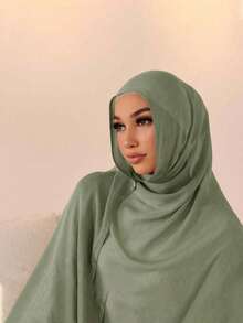 1pc Cotton Solid Color Scarf Shawl, Versatile Women's Beach Cover-Up, Lightweight & Soft, Classic Scarf/Shawl/Blanket, Large Size Suitable For Evening Dress Party, Travel, Office, Wedding - Multicolor - View 12