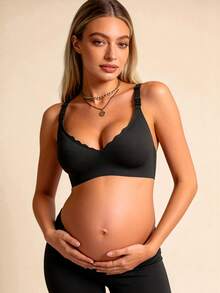 Hart & Haze 2 piezas Sujetador de lactancia para mujeres embarazadas y en posparto, sin aro de acero, con apertura frontal anti caída - Multicolor - Ver 4