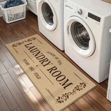 1pc Durable Laundry Room - Non-Slip, Absorbent, Washable Polyester With Laundry Room Design, Decorative Floral Patterns, Kitchen And Laundry Area, Laundry Room | Decorative Floor | Absorbent, Laundry Room Decor - Multicolor - View 3