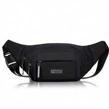 Sports Fanny Pack With Adjustable Shoulder Strap And Zipper Closure - Lightweight Unlined Fanny Pack, Unisex, Black Lettered Design - Perfect For Hiking, Camping, Running, Traveling And Outdoor Activities, Hiking Accessories - 綠色 - 查看 3
