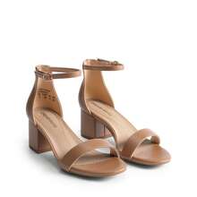 Women Chunky Low Heel Summer Sandals, Elegant Open Toe Ankle Strap Low Heeled Sandals For Causal And Wedding Party Wearing - Màu khỏa thân - Xem 5