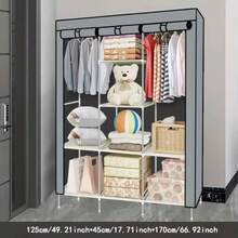 1pc Spacious & Elegant Multi-Layer Multi-Compartment Wardrobe, Large Capacity Easy Assembly, With Hanging Rod & Shelves - Sturdy Frame & Non-Woven Fabric, Simple Freestanding Clothes Storage Cabinet - Multicolor - View 6