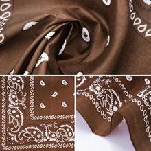 6 Pack Bandanas Scarf, Poly - Cotton Bandana Handkerchief Headband Men Women For Outdoor Wear Sports Activity - 棕色 + 6 - 查看 3