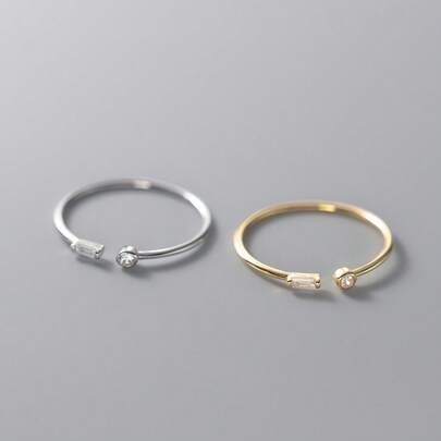 1 Stück S925 Sterling Silber Geometrischer Ring, zierlich & modisch, geeignet als Abschlussgeschenk für Kinder, stilvolles Familiengeschenk, einzigartiges Freundschafts- & Verwandtschaftsandenken