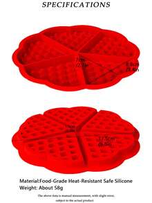 1个五孔华夫饼硅胶模具，红蓝配色，柔软耐热，易脱模，适合自制小吃、日常使用和节日庆典，母亲节礼物，送给妈妈的礼物，烘焙用品 - 查看 2
