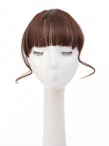 合成纤维刘海假发，逼真高冠，自然隐形法式刘海，韩式轻盈飘逸刘海，逼真蓬松发量，日式漫画风格鬓角配龙须刘海。 - 彩色 - 查看 11