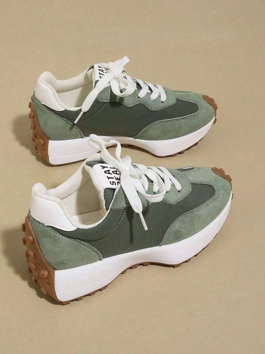 ZKBBO. Women's Casual Sports Shoes, Lightweight Non-Slip Fitness Running Shoes, Tennis Shoes, Sneakers - màu xanh lá - Xem 1