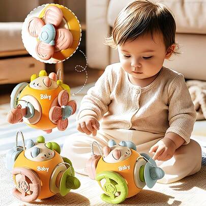 1pc 6-In-1 Busy Ball Spinner Steering Wheel Key Sensory Fidget Toy, Suitable For Halloween, Christmas, Baby, Infant, Game, Cool Toy, Boy/Girl, Children Small Gift, 6-In-1 Baby Busy Board Cube, Sensory Toys For Toddlers, Baby Car Seat Airplane Travel, Children Educational Learning Activities, Easter Basket Filler Birthday Gift For Boys Girls, Random Color Christmas Stocking Stuffer, Christmas Stocking Stuffer (Random Color)