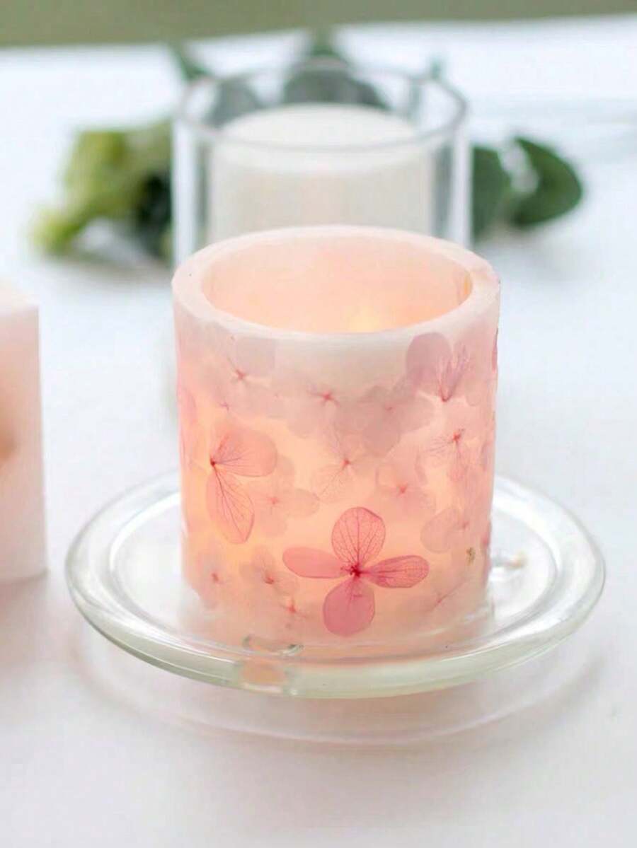 KANOVINO 1个空心内燃杯模具，手工蜡烛DIY制作模具，花卉蜡烛制作模具，亚克力蜡烛制作模具。成品尺寸：7.5 * 7.5厘米。注意：出售模具 - A-白色 - 查看 1