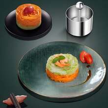 单件/三件装蛋糕模具，带推杆，不锈钢慕斯蛋糕圈，圆形饼干模具，饭团模具，适用于糕点、饼干、布丁等迷你烘焙模具，厨房用具，烘焙工具 - 彩色 - 查看 5