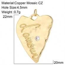 1个铜质时尚优雅迷你心形吊坠，DIY手链项链耳环首饰配件 - 彩色 - 查看 12