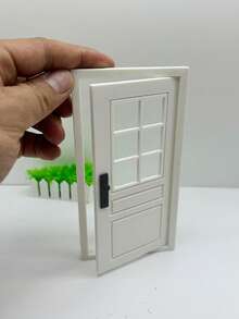 Miniature Model House Door, Reversible Left/Right Opening, Plastic Material, Double-Sided Opening Door Panel, Suitable For Mini House Decoration - 15cm Lattice Door - View 7