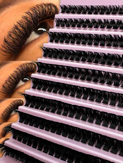 200 Clusters D-DD Curl, Fairy Natural Premium Eyelash Extension Kit - 80D - Home DIY, Russian Curls, Fluffy, Mixed Styles - 8-16mm - Suitable For Beginners And Reusable, Holiday Special Effects, Holiday Gifts, Daily Wear