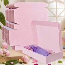 10pcs Pink Packaging Box Multi-Size Corrugated Cardboard Gift & Mailing Boxes For Small Business, Jewelry Display, Holiday Packaging - Sturdy, Lightweight, Compact Storage Valentine's Day, Wedding, Birthday Gift Packaging Box Graduation Gift Box Mother's Day Gift Box - Airplane Box - View 1