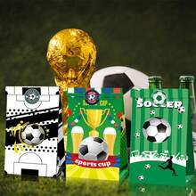 12pcs World Cup Football Party Supplies, Football Field Gifts, Kraft Paper Bags, Stickers, Set Packaging Bags - Multicolor - View 7