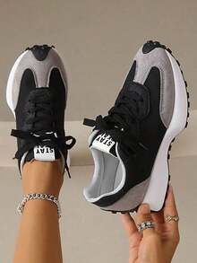 ZKBBO. Women's Casual Sports Shoes, Lightweight Non-Slip Fitness Running Shoes, Tennis Shoes, Sneakers - 黑色 - 查看 1