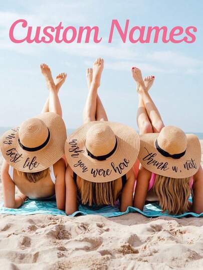 Custom Embroidered Beach Hats, Bridal Gifts, Personalized Hats, Beach Hats For Women, Bridal Gifts, Bridal Party Hats, Custom Plush Beach Hats, Bridal Gifts For Brides-To-Be, Personalized Hats, Mother's Day Gifts, Beach Bachelorette Parties, Bridal Gifts, Bachelorette Party Favors, Bridesmaid Gifts, Bridal Hats, Bachelorette Parties, Bridesmaid Hats, Bridal Hats, Custom Sun Hats, Suitable For College Students, Colleagues, And Dormitories.