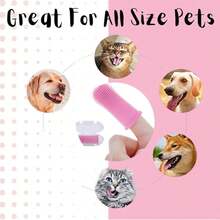 超柔软宠物指套牙刷，硅胶材质，清洁牙齿，适用于猫狗 - 粉色 - 查看 10