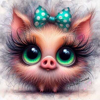 5D Diamond Painting Kit - Cute Pig Design, Round Diamond Beads And Vibrant Colors, Suitable For Home And Office Wall Decor, Thanksgiving And Christmas Gifts, Office Decoration, Holiday Art, Exquisite Handcraft, DIY Creative Set, Essential For Holiday Shoppers, Ideal Choice For Home Decor Enthusiasts