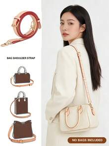 120cm Adjustable Vegetable Tanned Leather Shoulder Strap, Commuter Crossbody Strap, Bag Replacement Strap, Suitable For Speed Crossbody Bag PU Strap Modification And Replacement Accessories, Women's Office Bag Decor, Creative Gift For Girlfriend/Best Friend/Mother - Beige - View 11